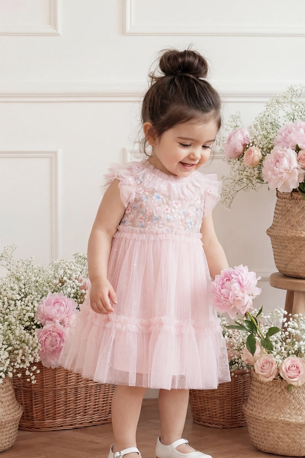 Antoinettes Floral Bodice Baby Dress