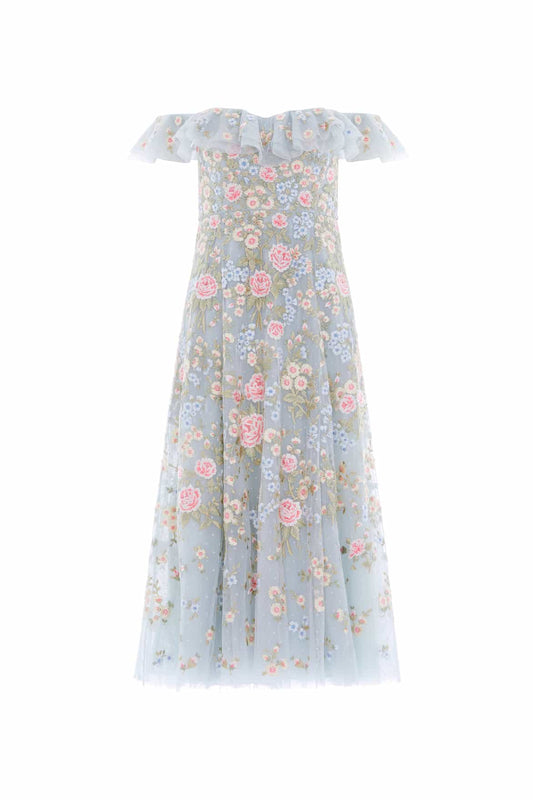 Antoinettes Floral Off-Shoulder Ballerina Dress
