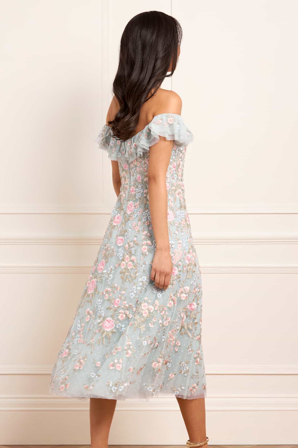 Antoinettes Floral Off-Shoulder Ballerina Dress