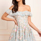 Antoinettes Floral Off-Shoulder Micro Mini Dress