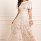 Antoinettes Floral Round Neck Ankle Gown