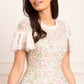 Antoinettes Floral Round Neck Ankle Gown