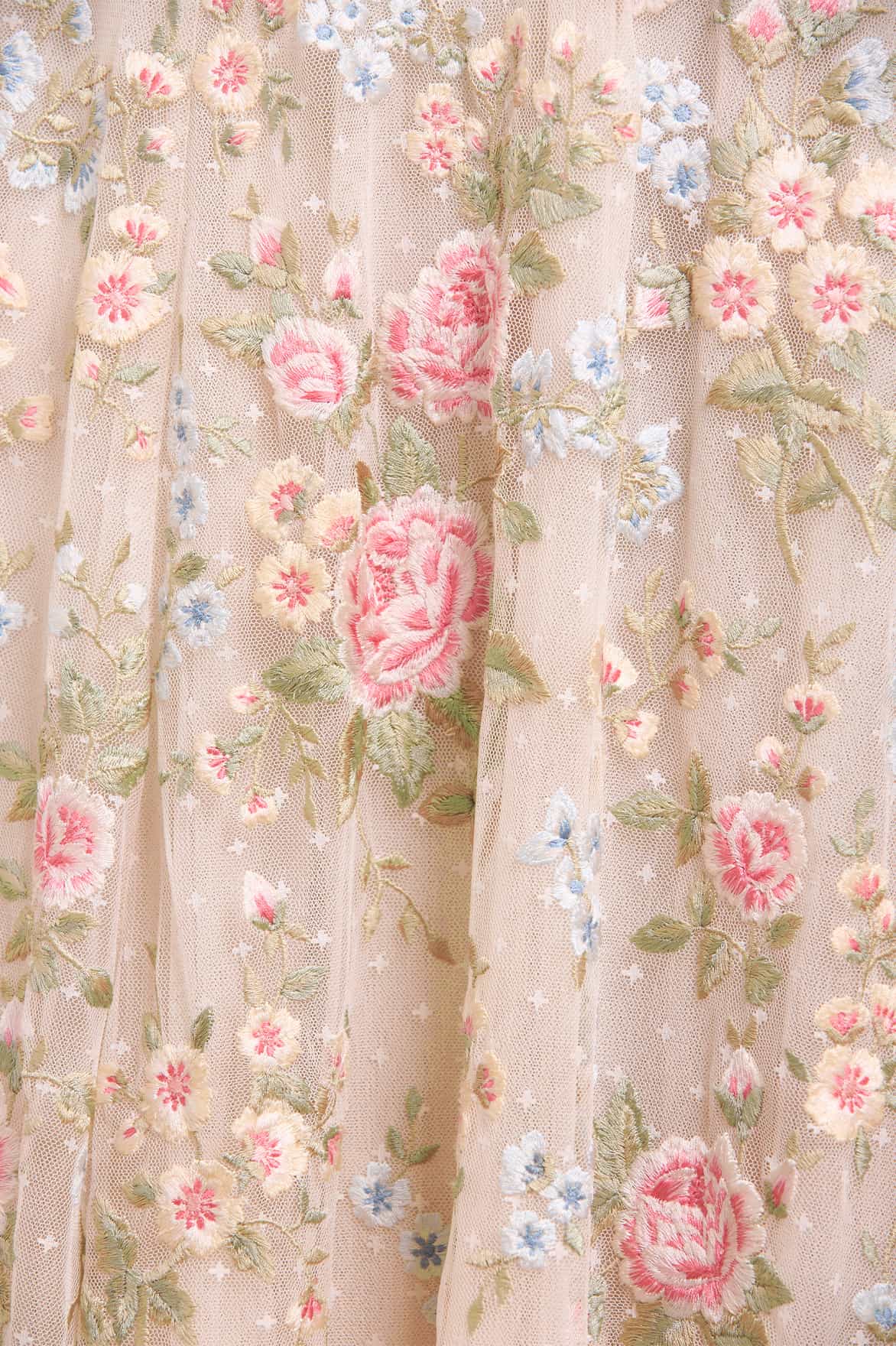 Antoinettes Floral Round Neck Ankle Gown