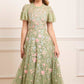 Antoinettes Floral Round Neck Ankle Gown