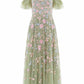 Antoinettes Floral Round Neck Ankle Gown