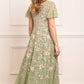 Antoinettes Floral Round Neck Ankle Gown