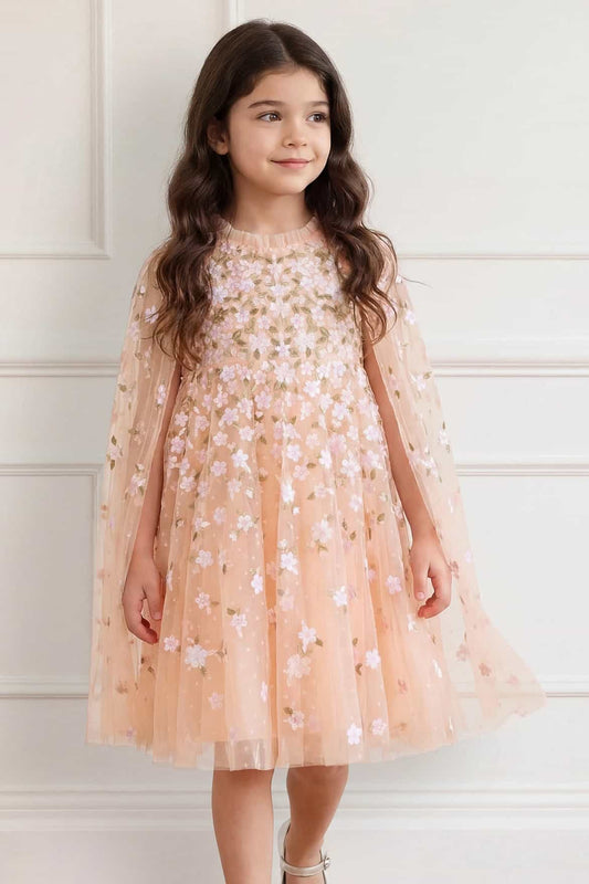 Camellia Ditsy Cape Kids Dress