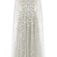 Camellia Ditsy Cape Sleeve Ankle Gown