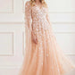 Camellia Ditsy Cape Sleeve Ankle Gown
