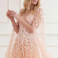 Camellia Ditsy Cape Sleeve Ankle Gown