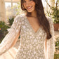 Camellia Ditsy Cape Sleeve Ankle Gown