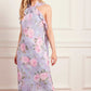 Camille's Garden Chiffon Halter-Neck Ankle Gown