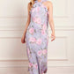 Camille's Garden Chiffon Halter-Neck Ankle Gown