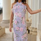 Camille's Garden Chiffon Halter-Neck Ankle Gown