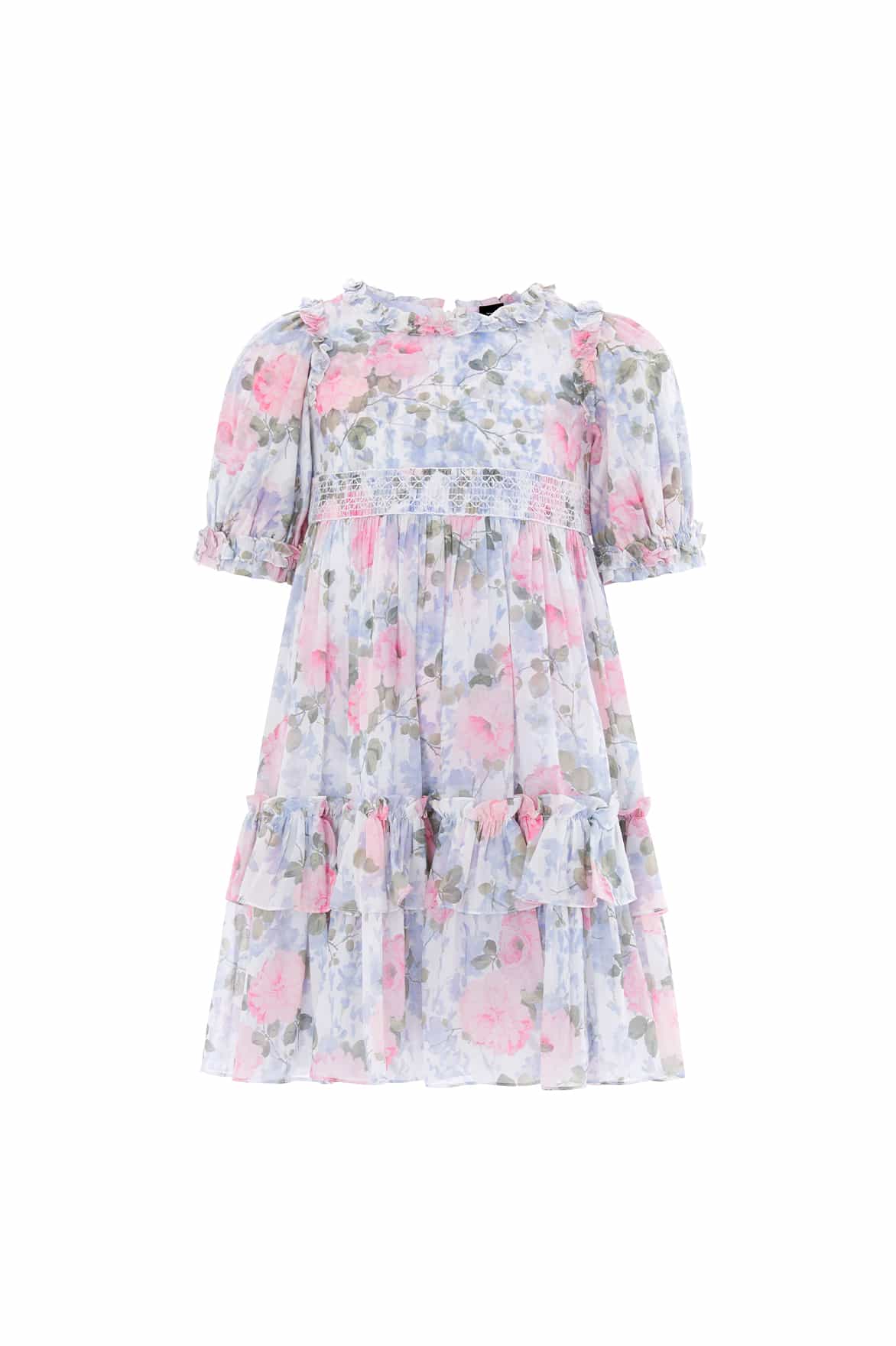 Camille's Garden Chiffon Smocked Kids Dress