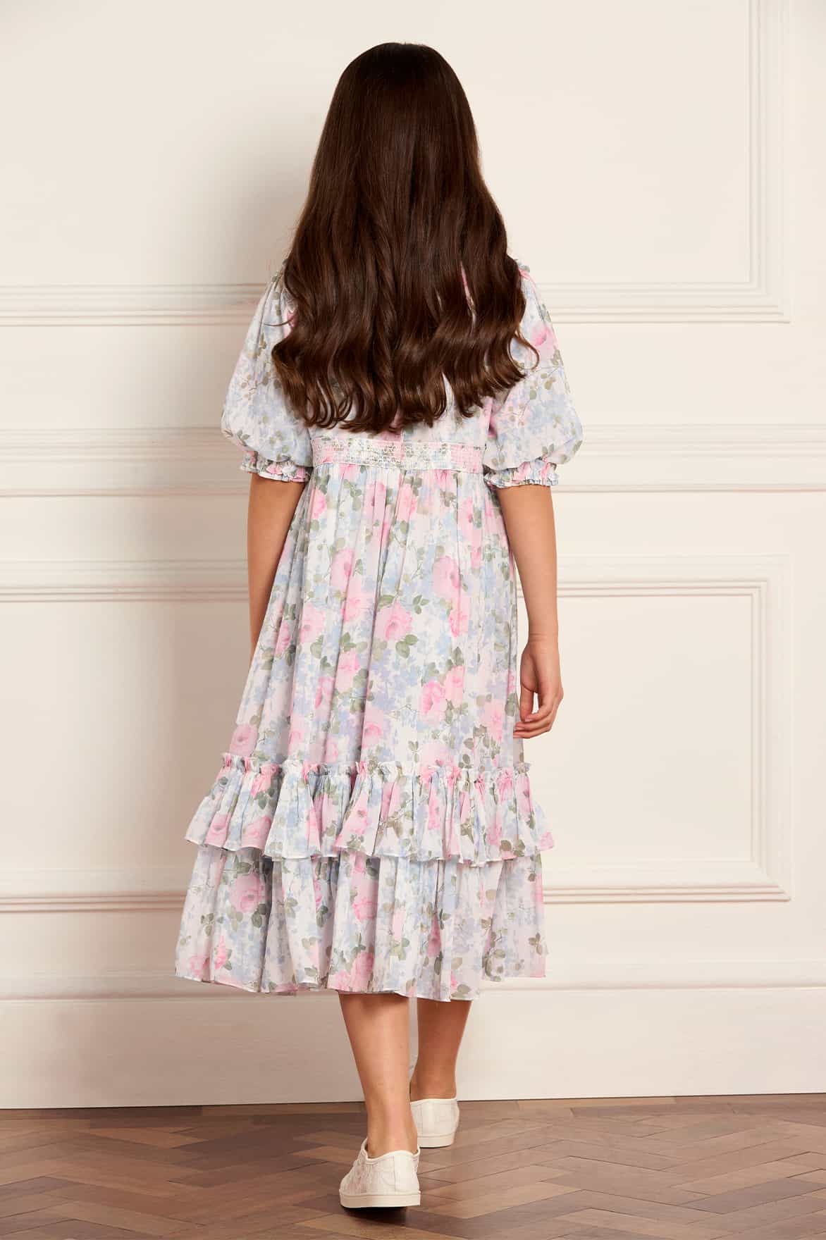 Camille's Garden Chiffon Smocked Kids Dress