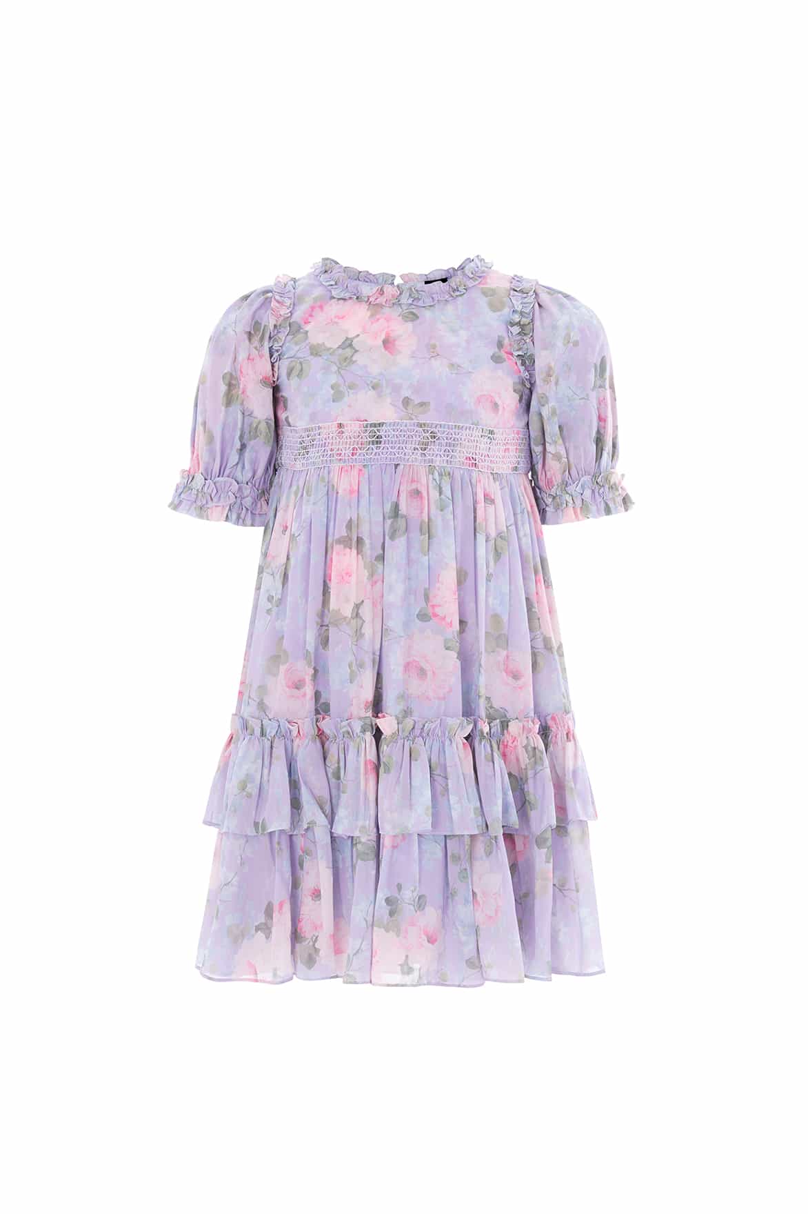 Camille's Garden Chiffon Smocked Kids Dress