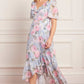Camille's Garden Chiffon V-Neck Ankle Gown