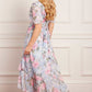 Camille's Garden Chiffon V-Neck Ankle Gown