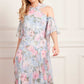 Camille's Garden Georgette Halter-Neck Ankle Gown