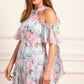 Camille's Garden Georgette Halter-Neck Micro Mini Dress
