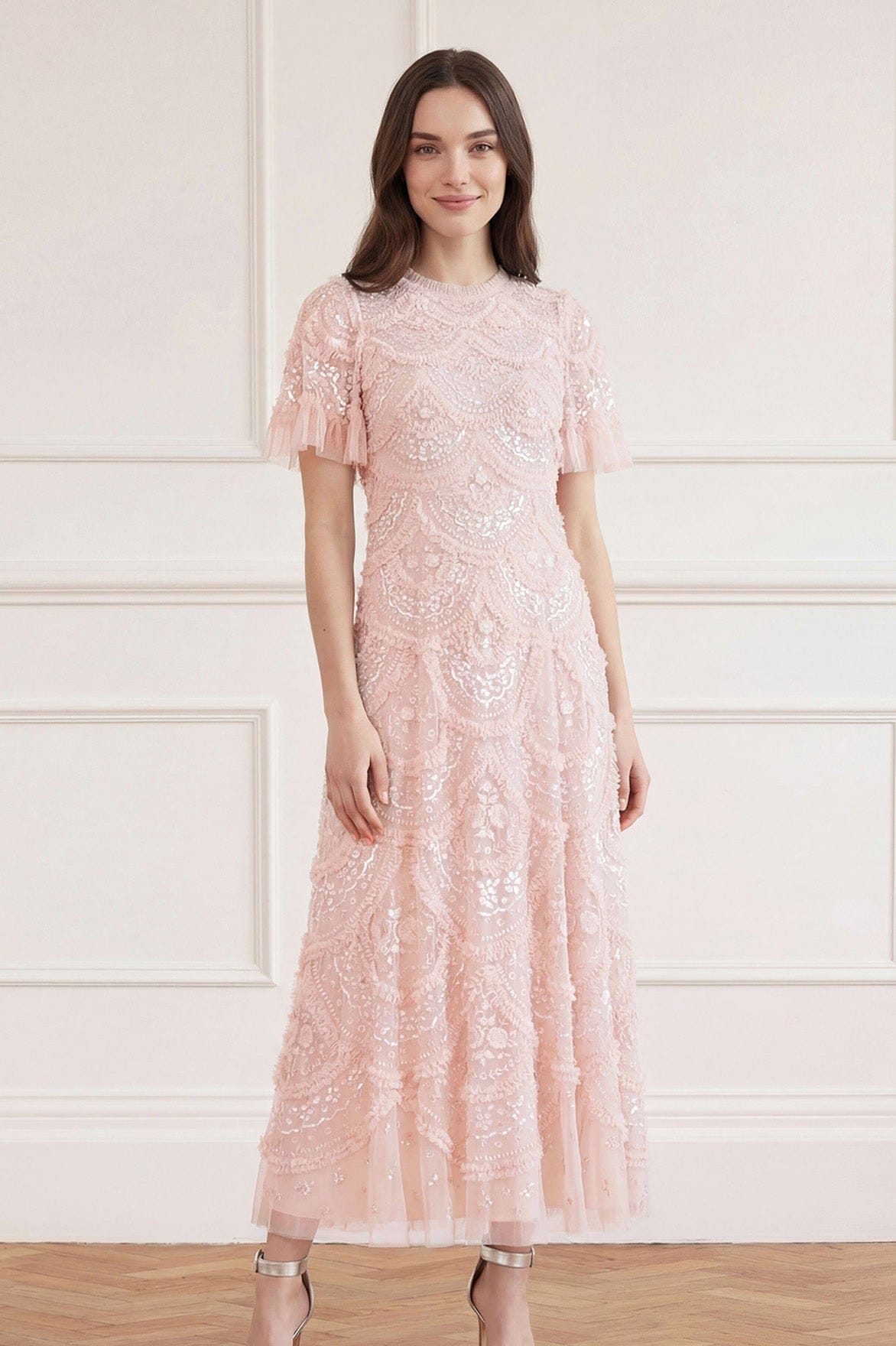 Carmen Ruffle Ankle Gown