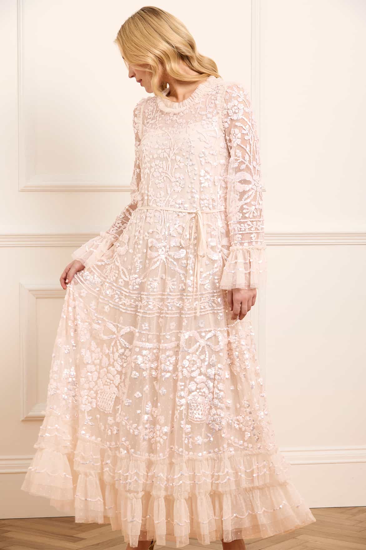 Celia Long Sleeve Ankle Gown