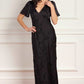 Cherry Blossom Satin Short Sleeve Gown