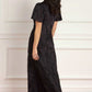 Cherry Blossom Satin Short Sleeve Gown