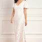 Cherry Blossom Satin Short Sleeve Gown