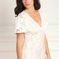 Cherry Blossom Satin Short Sleeve Gown