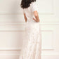 Cherry Blossom Satin Short Sleeve Gown