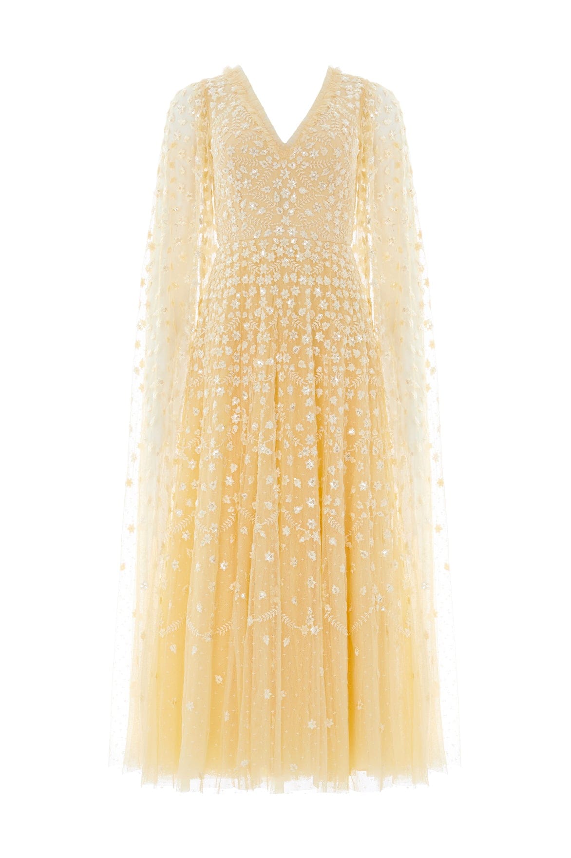 Clover Cape Sleeve Ankle Gown
