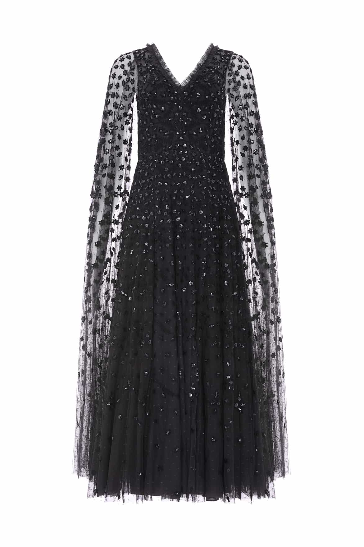 Clover Cape Sleeve Ankle Gown