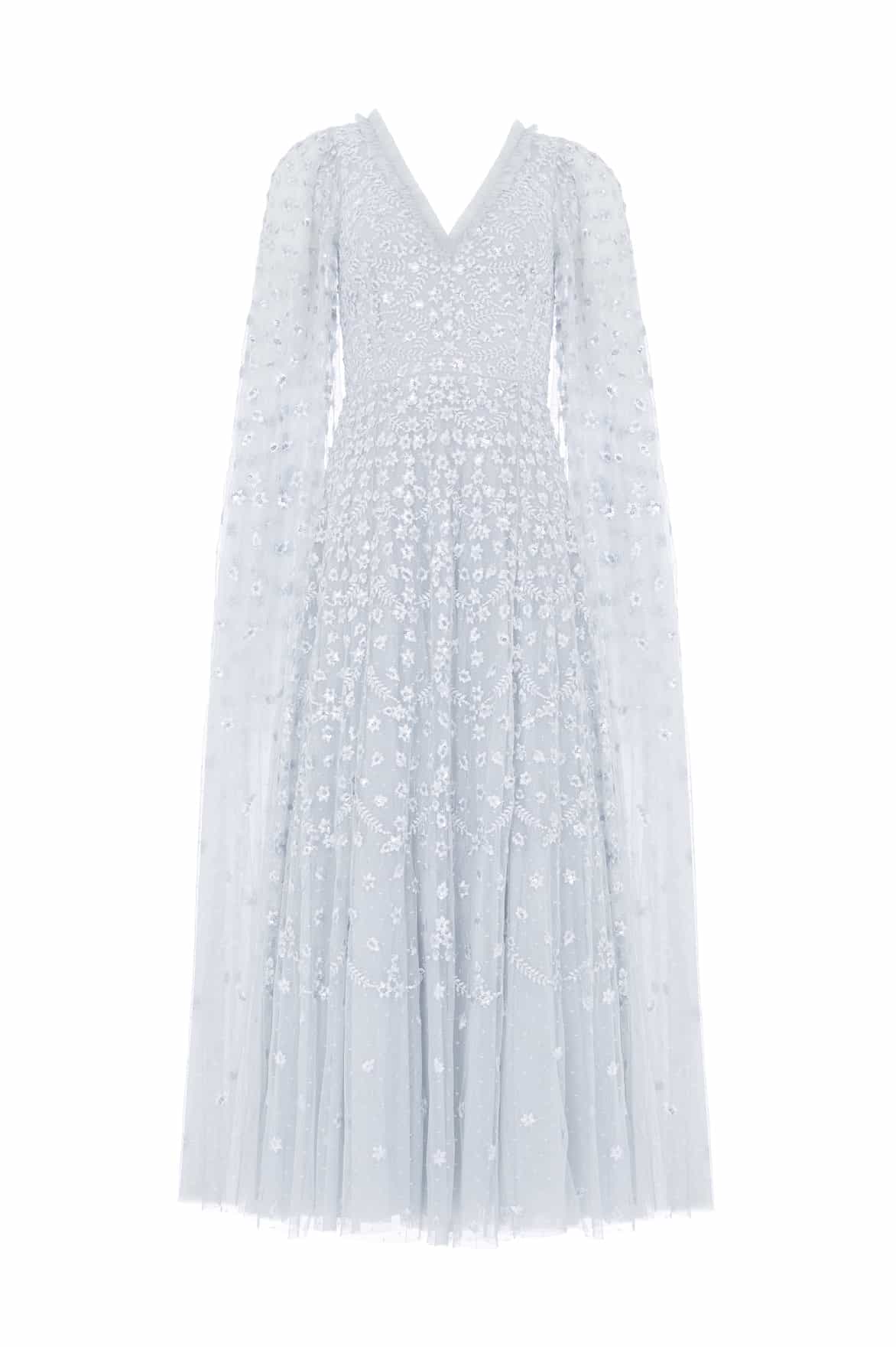 Clover Cape Sleeve Ankle Gown