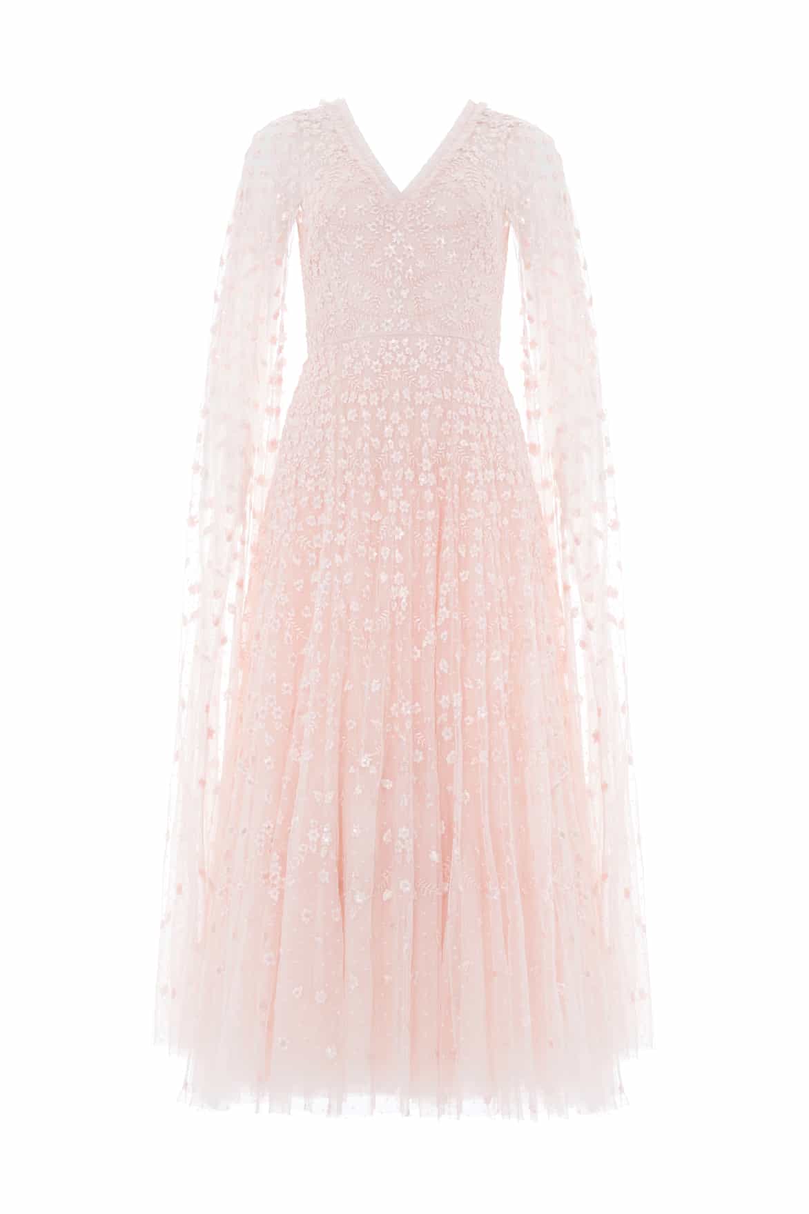 Clover Cape Sleeve Ankle Gown