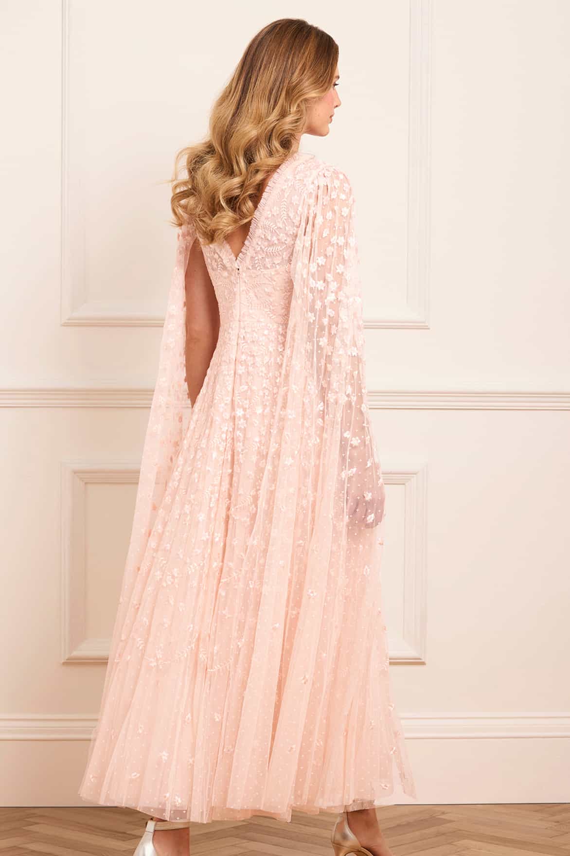 Clover Cape Sleeve Ankle Gown