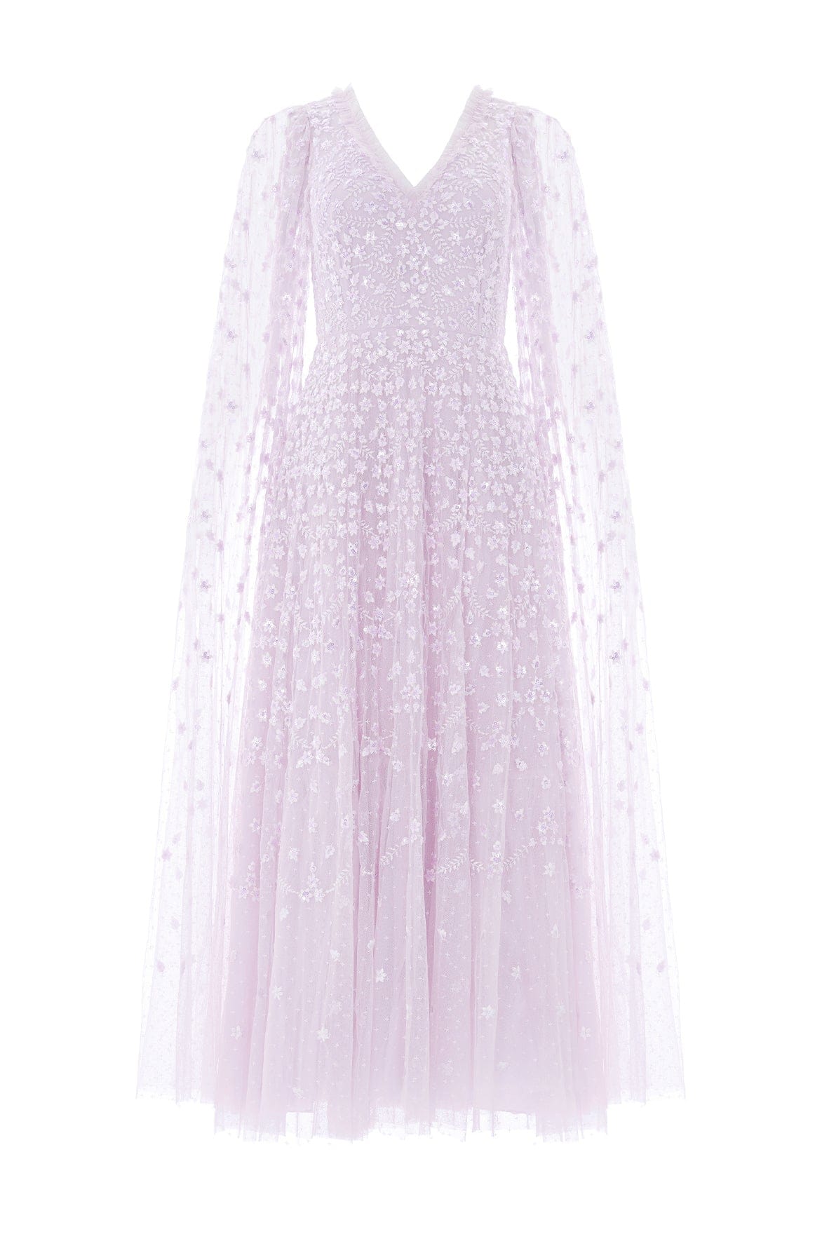 Clover Cape Sleeve Ankle Gown