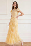 Clover Short Sleeve Ankle Gown