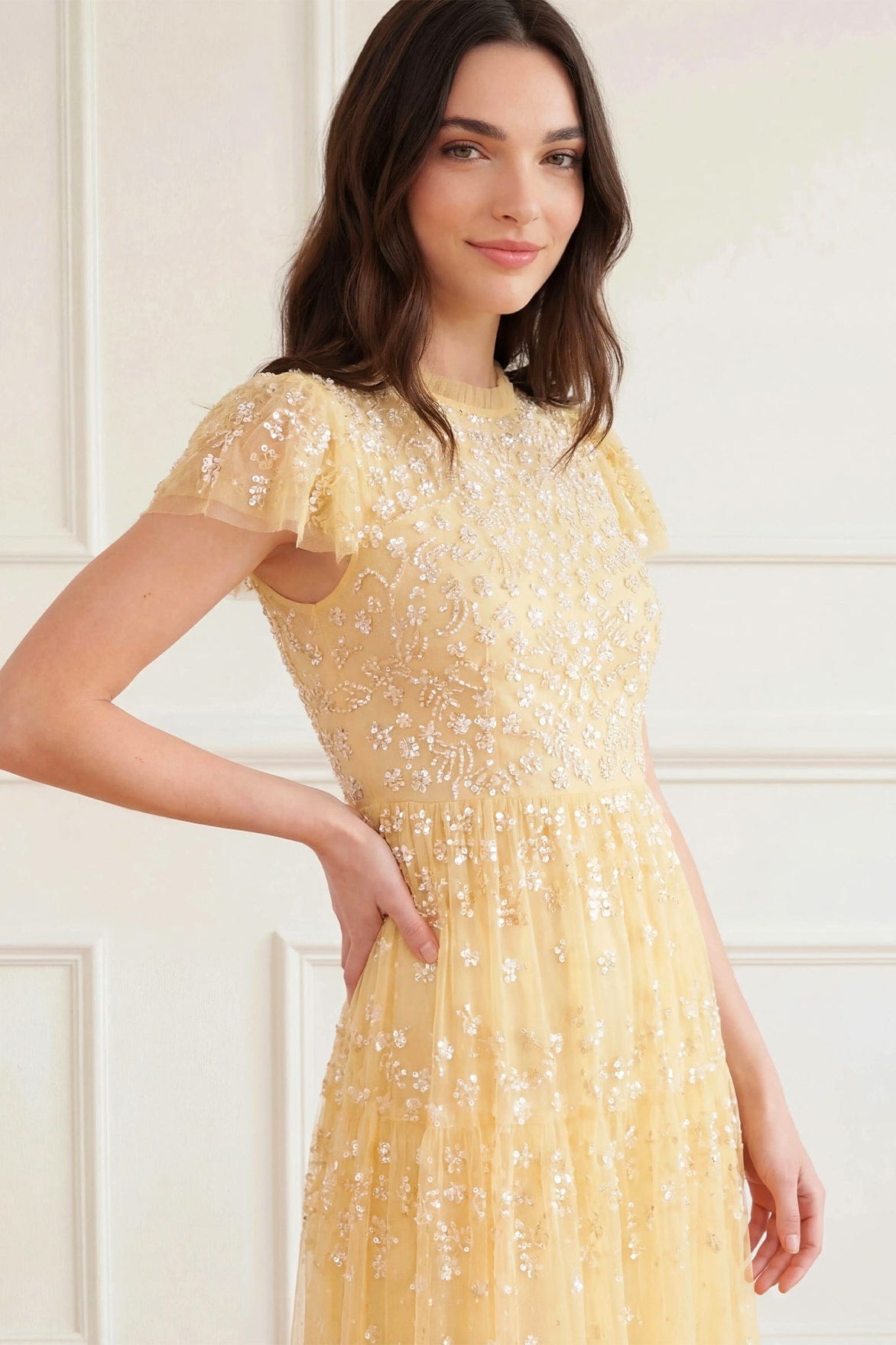 Clover Short Sleeve Ankle Gown