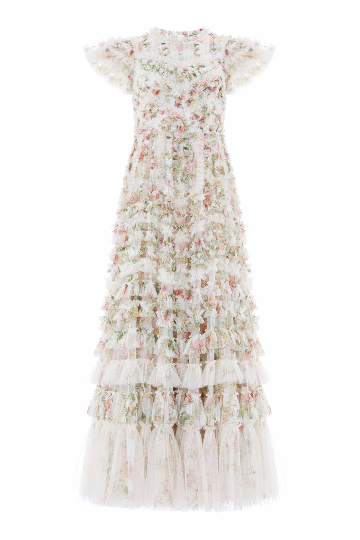 Colette's La Vie En Rose Round Neck Short Sleeve Gown