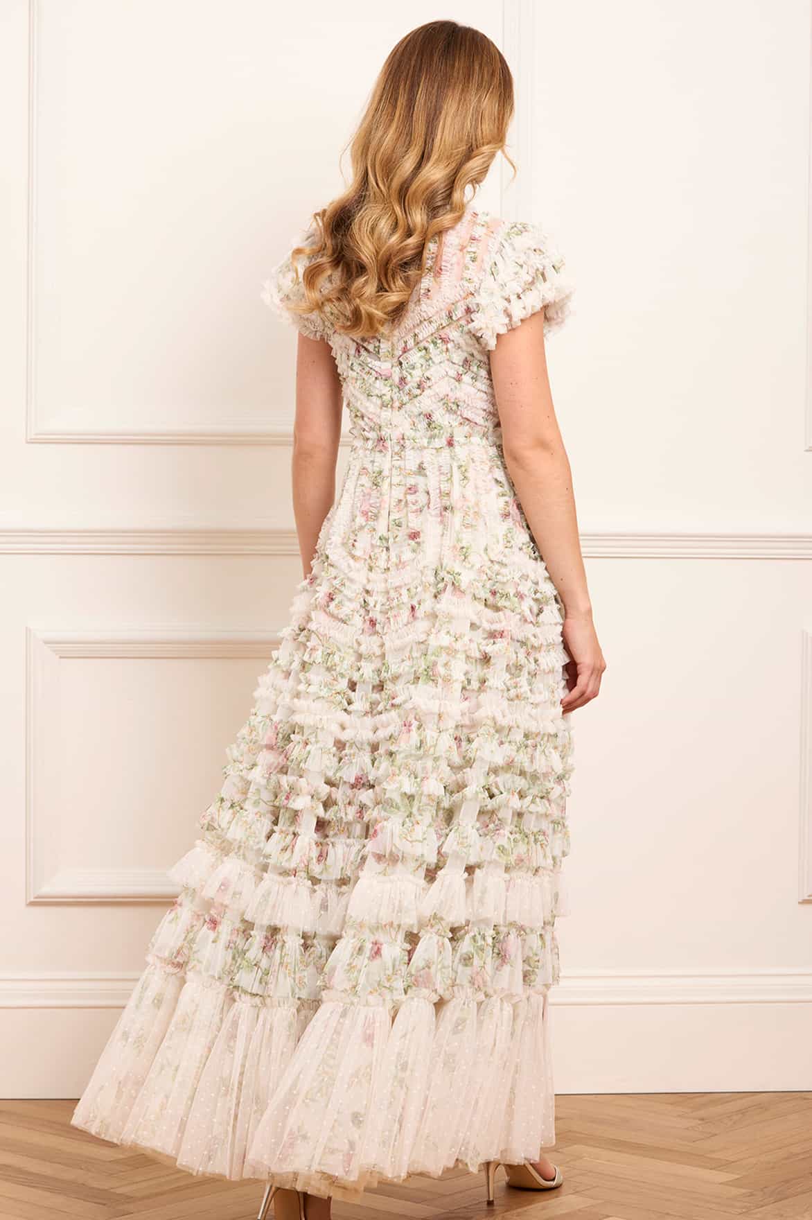 Colette's La Vie En Rose Round Neck Short Sleeve Gown