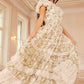 Colette's La Vie En Rose Round Neck Short Sleeve Gown