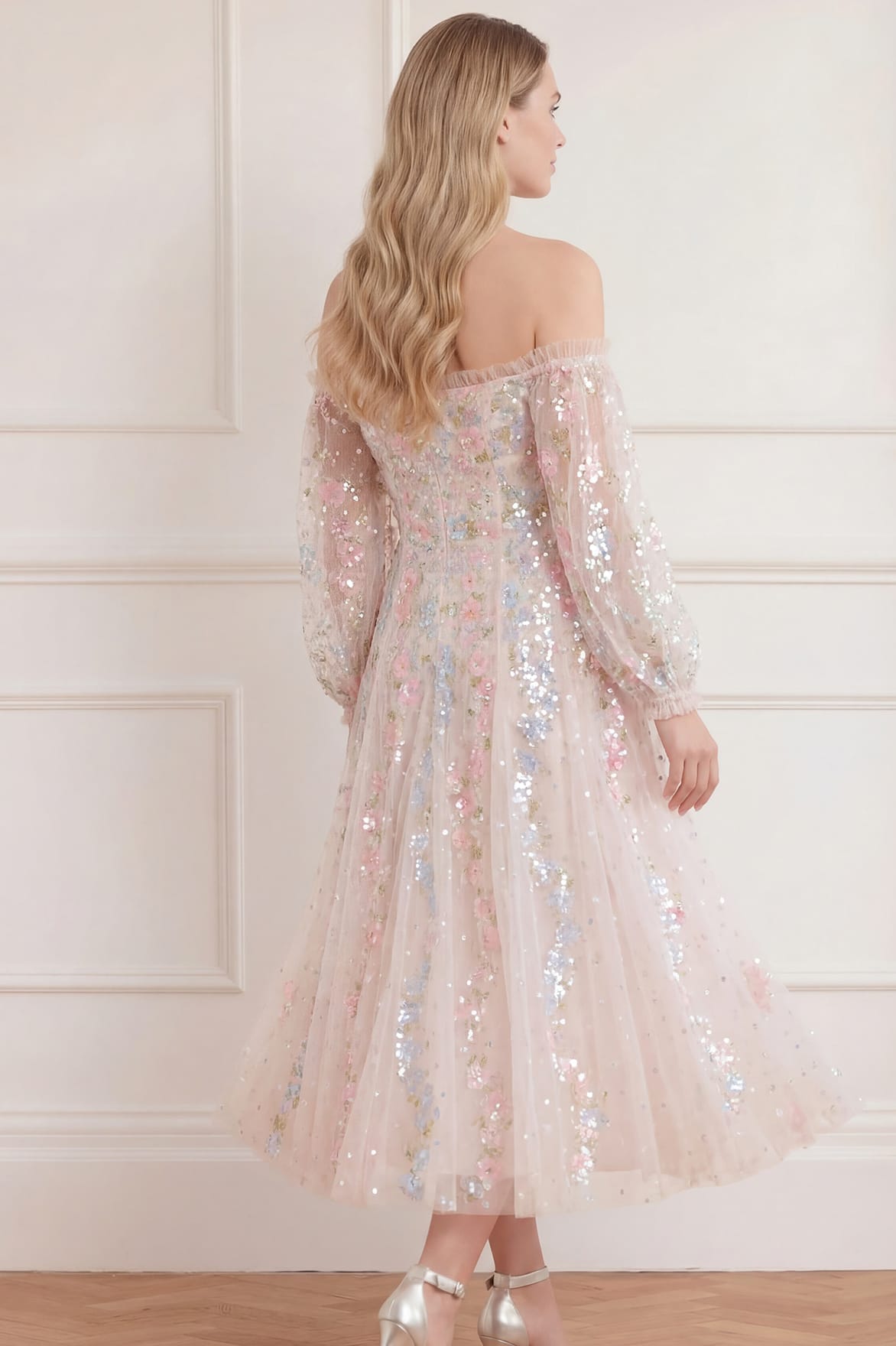 Confetti Gloss Off-Shoulder Ballerina Dress
