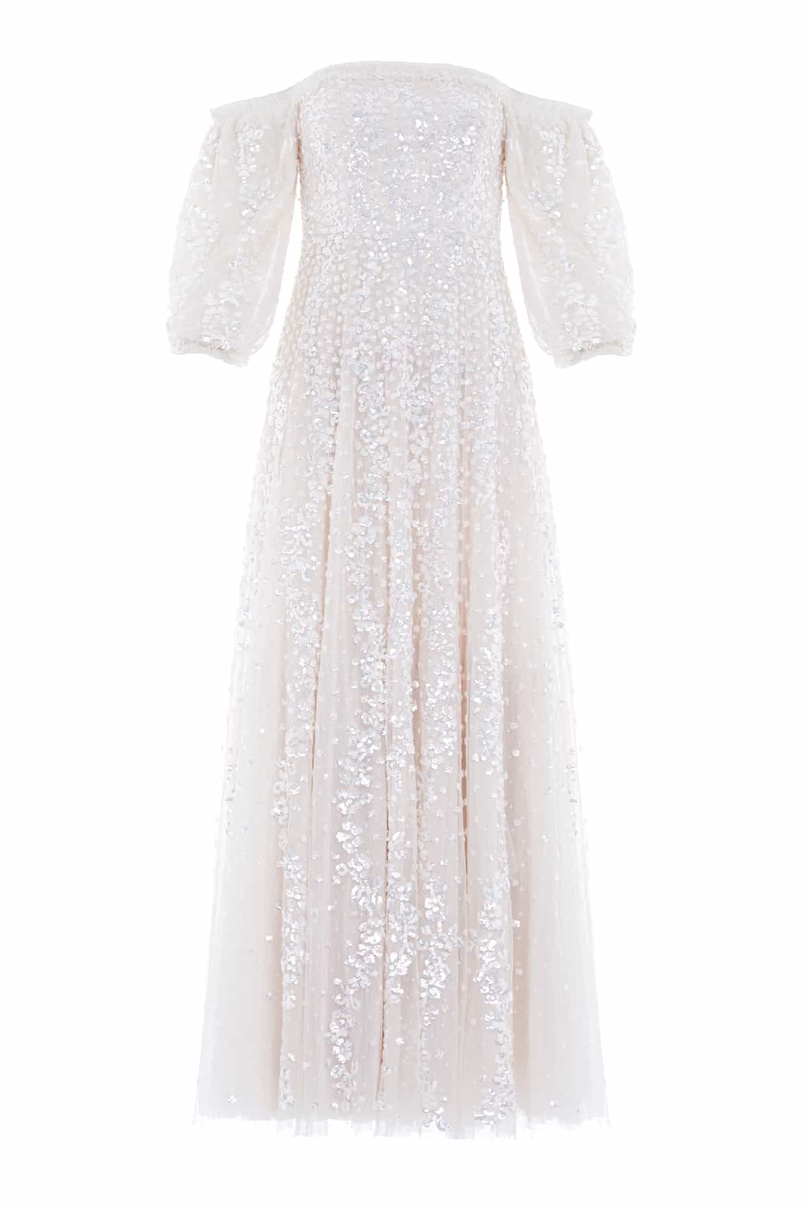 Confetti Gloss Off-Shoulder Gown