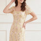 Confetti Puff Sleeve Ankle Gown