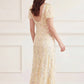 Confetti Puff Sleeve Ankle Gown