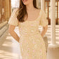 Confetti Puff Sleeve Ankle Gown