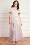 Confetti Round Neck Ankle Gown