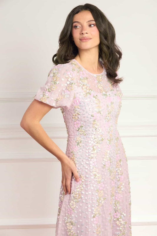 Confetti Round Neck Ankle Gown